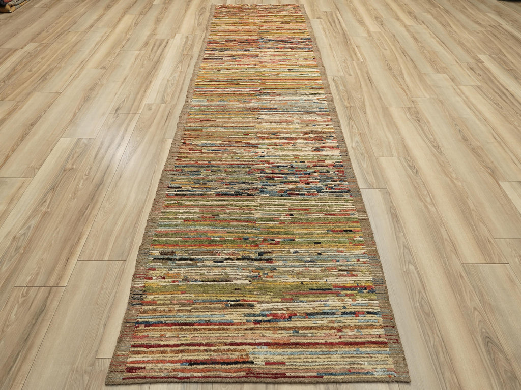 12 Ft Colorful Moroccan Wool Runner – Afghan Handmade Rug
