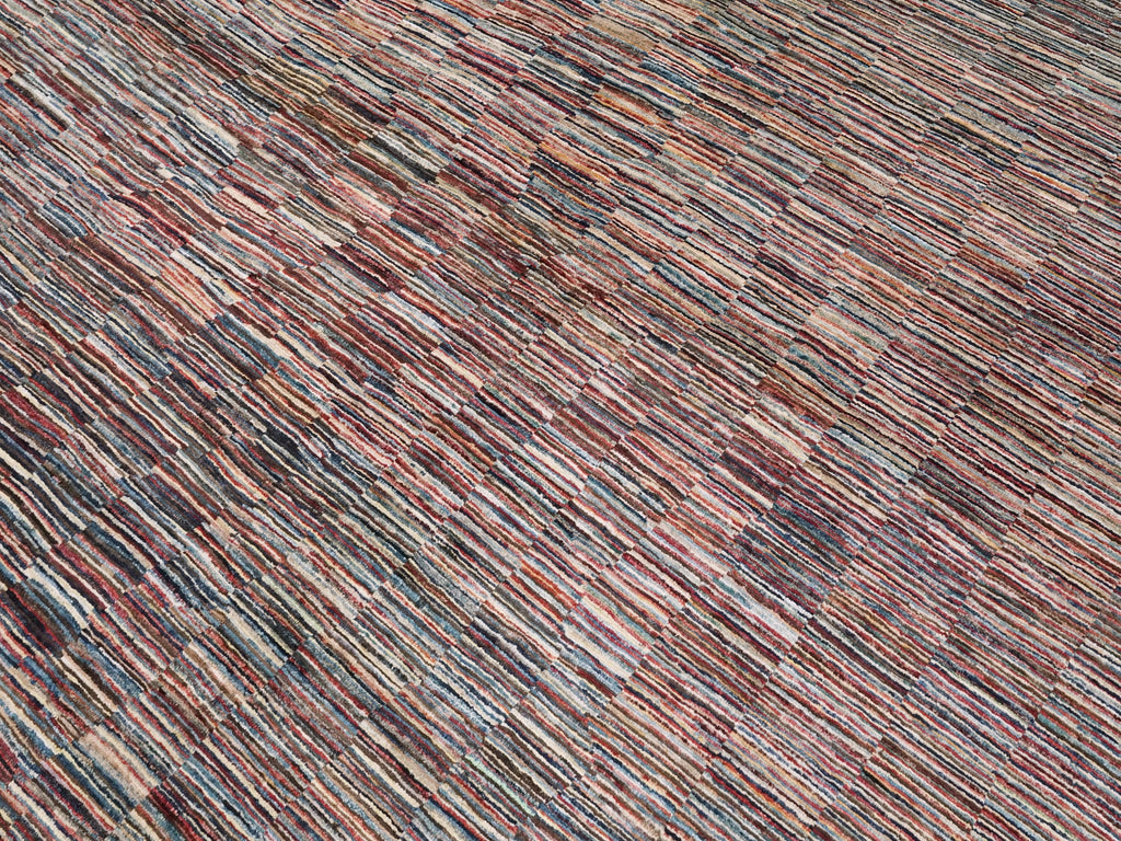 6x9 Ft Gabbeh Rug - Afghan Wool Area Rug - Colorful Striped Design