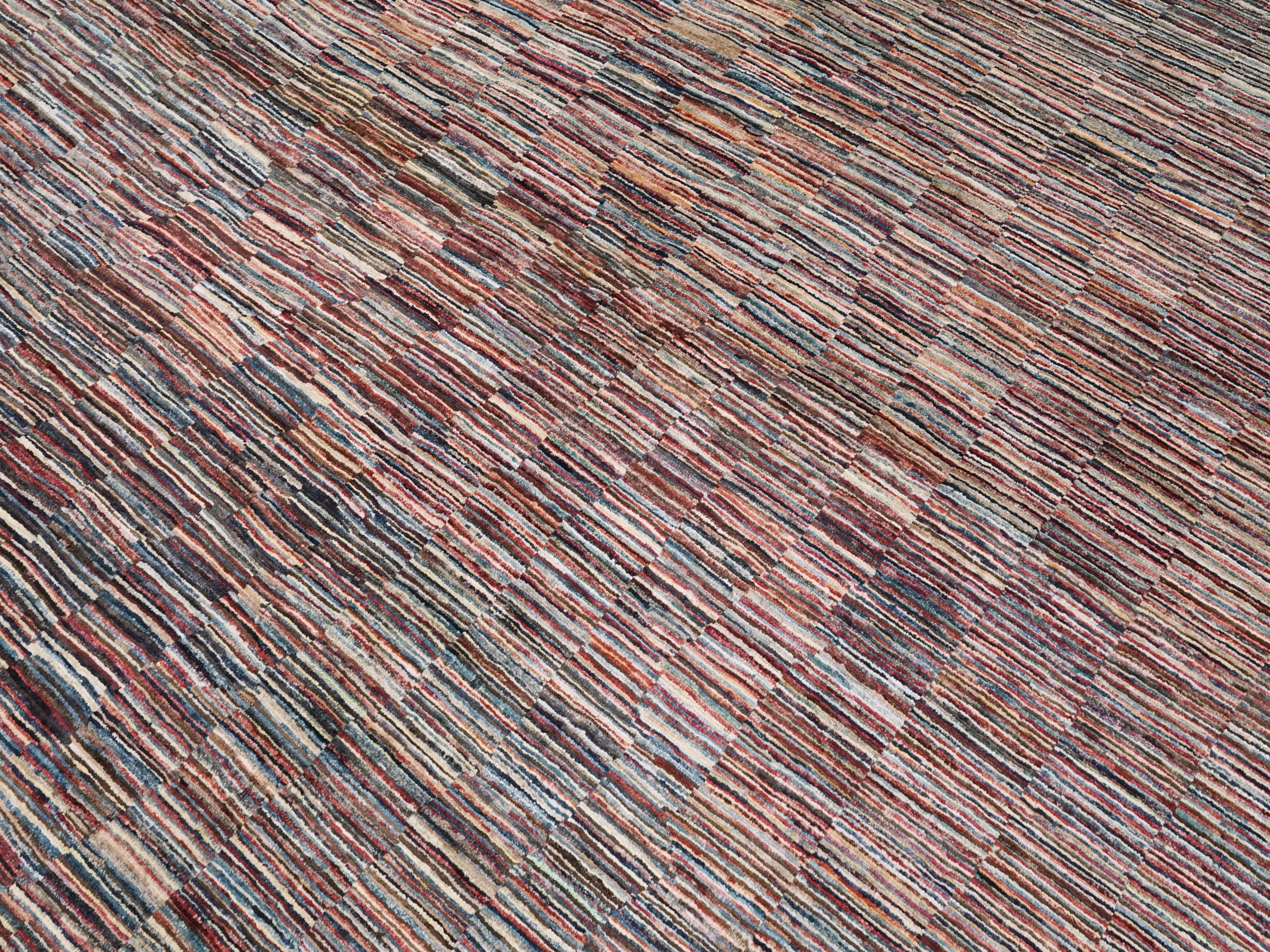 6x9 Ft Gabbeh Rug - Afghan Wool Area Rug - Colorful Striped Design