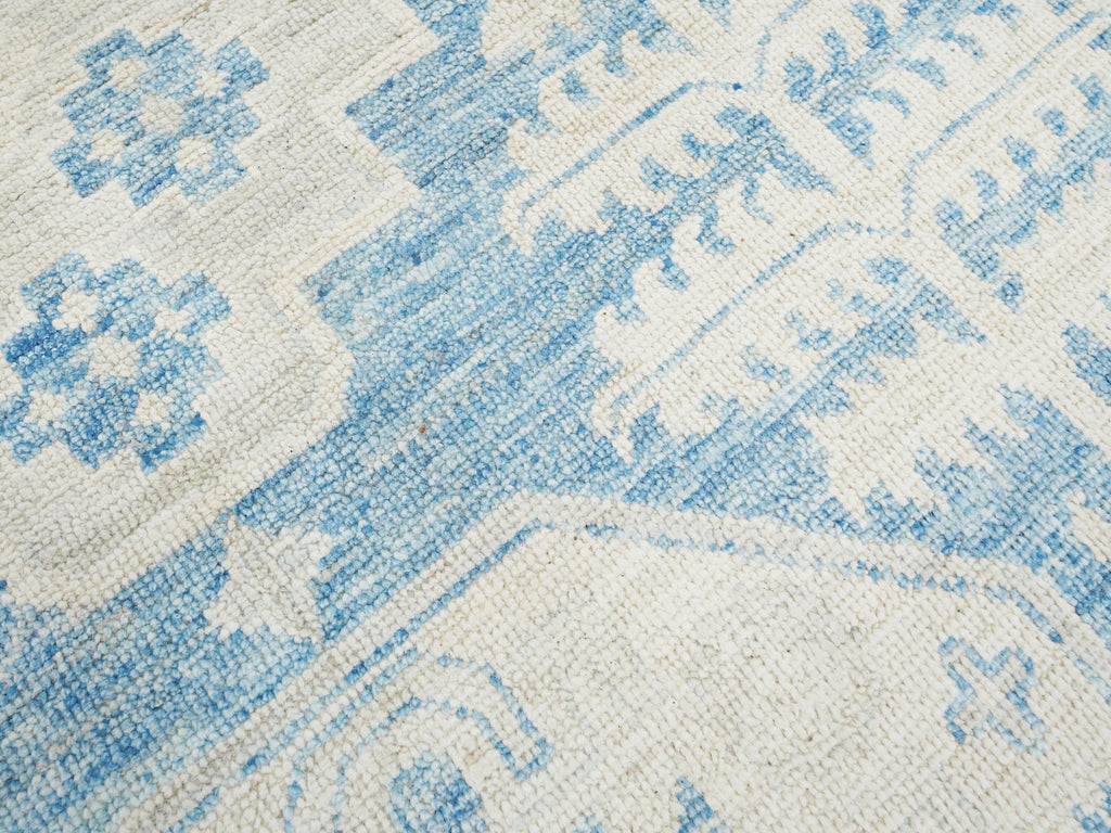 10x14 Ft Muted Blue Ushak Rug - Hand Knotted Wool Area Rug