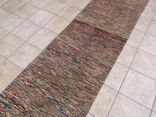 10 Ft Multicolor Gabbeh Runner Rug - Handmade Wool Hallway Rug
