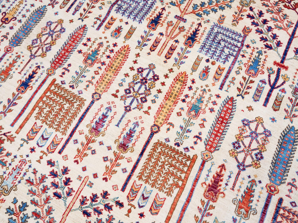 12x15 Ft Hand Knotted Red Heriz Rug - Traditional Oriental Area Rug