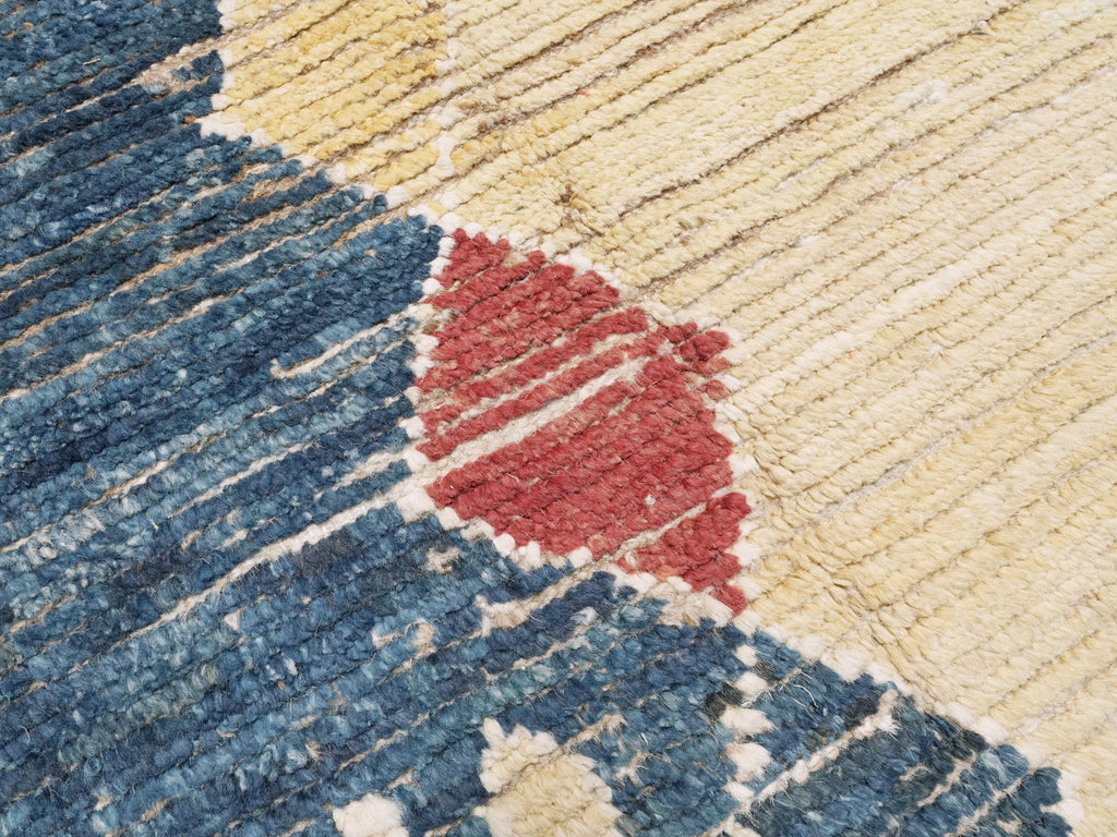 8x10 Ft Yellow & Blue Moroccan Rug - Afghan Wool Rug