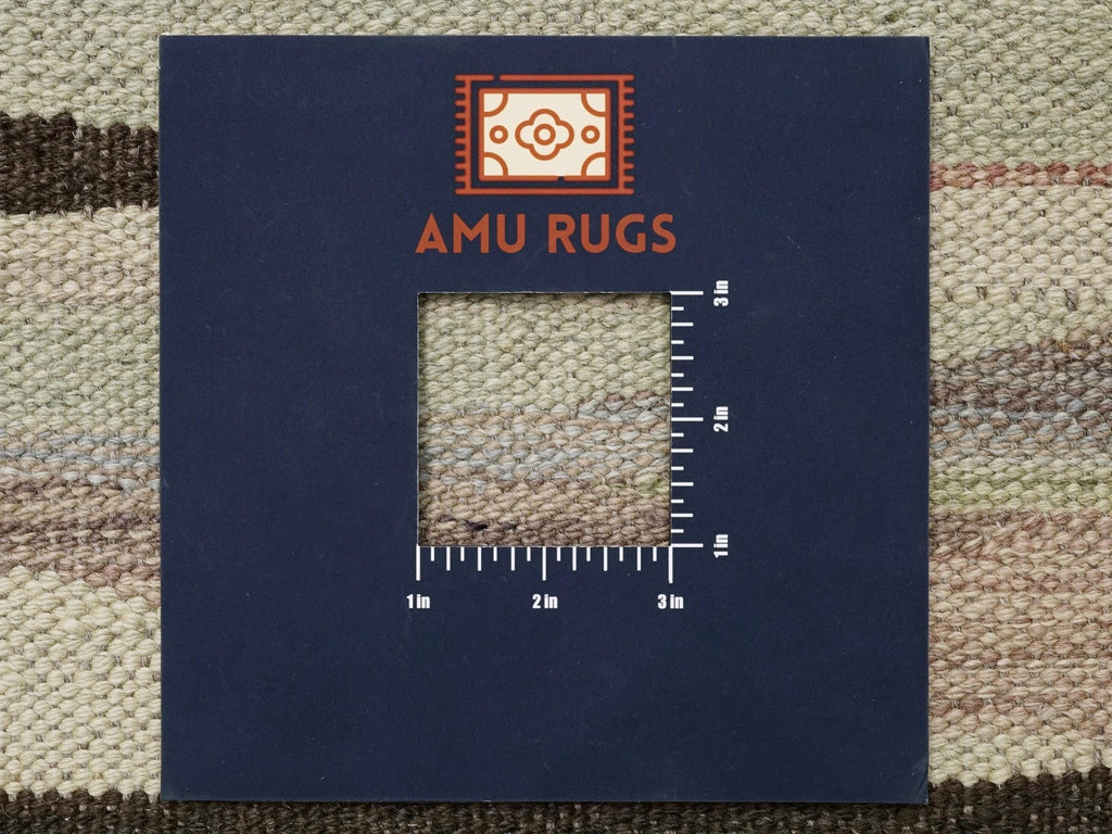 8x10 Ft Green Kilim Rug - Flat Weave Area Rug
