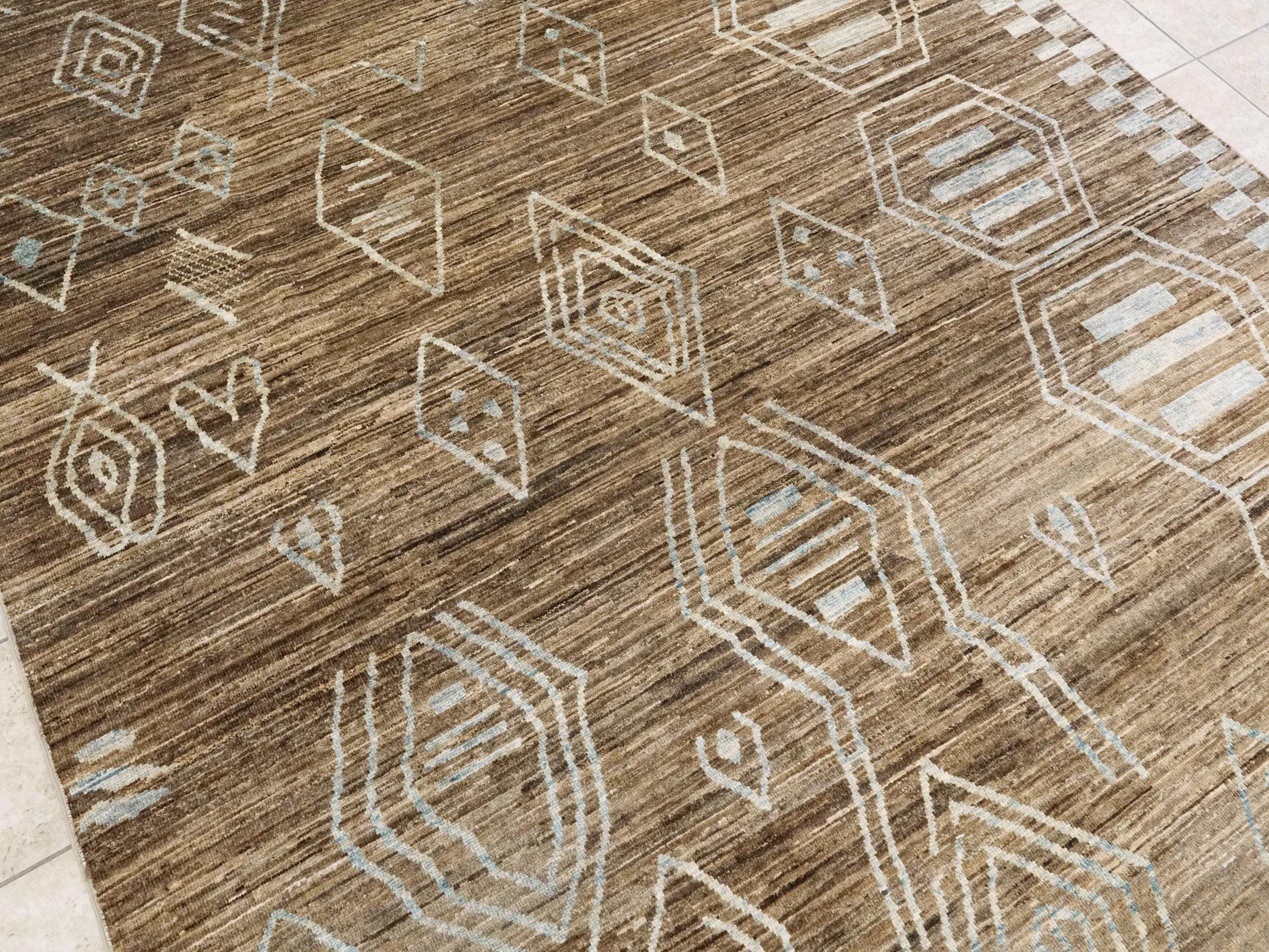 8x10 Ft Brown Gabbeh Rug - Traditional Hand Knotted Rug - Contemporary Design