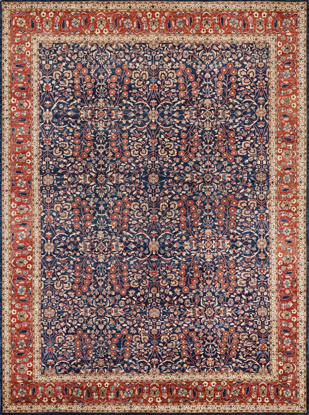9x12 Ft Blue Serapi Rug – Hand Knotted Wool Oriental Rug