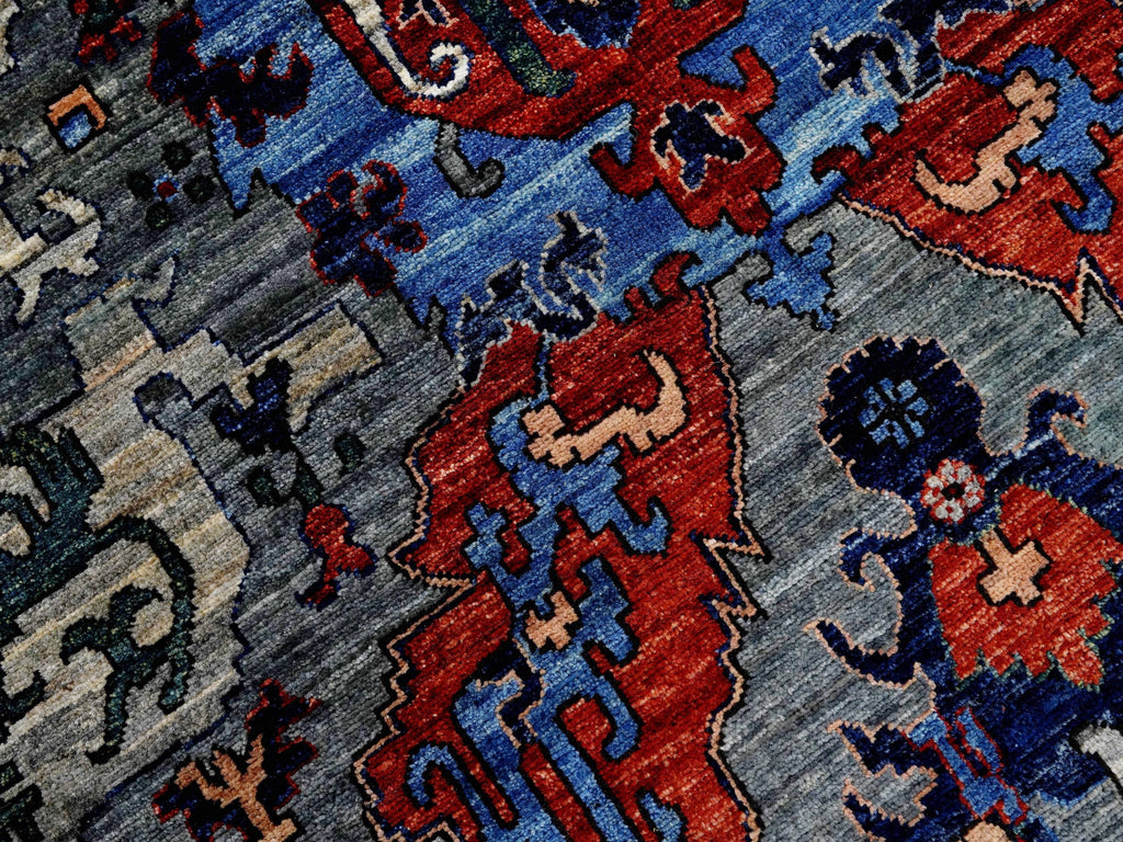 6x9 Ft Dark Gray Serapi Rug - Traditional Persian Style Wool Rug