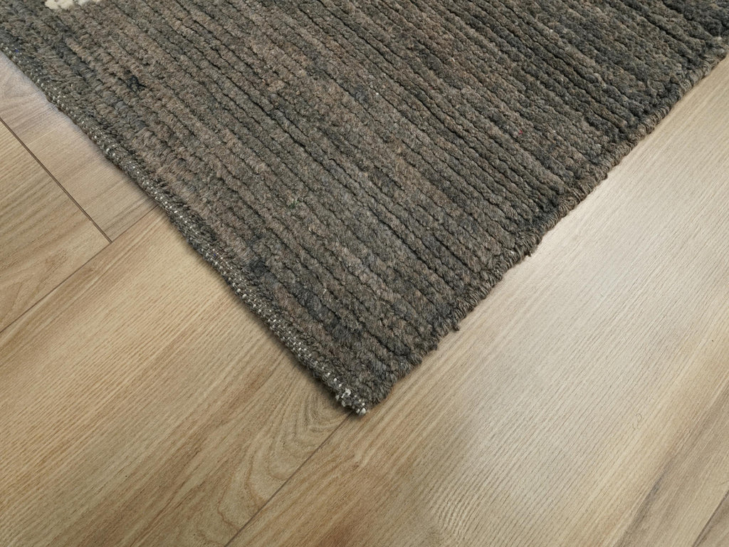 16 Ft Black Moroccan Runner Rug - Afghan Handmade Hallway Rug