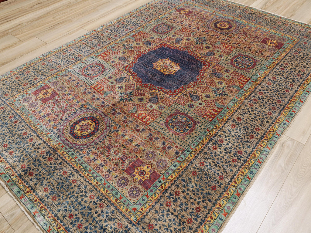 6x9 Ft Orange Mamluk Rug - Afghan Oriental Rug