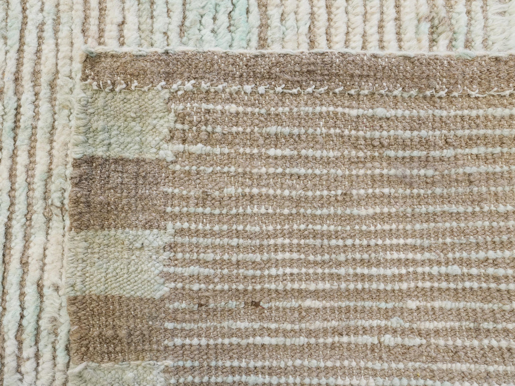 13 Ft Light Blue Moroccan Runner Rug - Hand Knotted Wool Rug