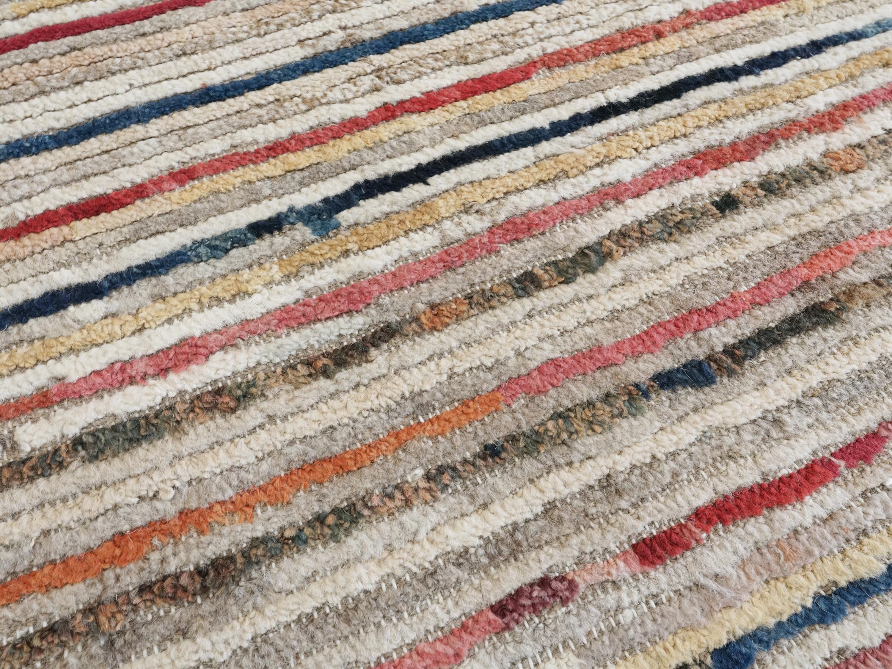 12 Ft Colorful Moroccan Runner Rug - Afghan Wool Hallway Rug