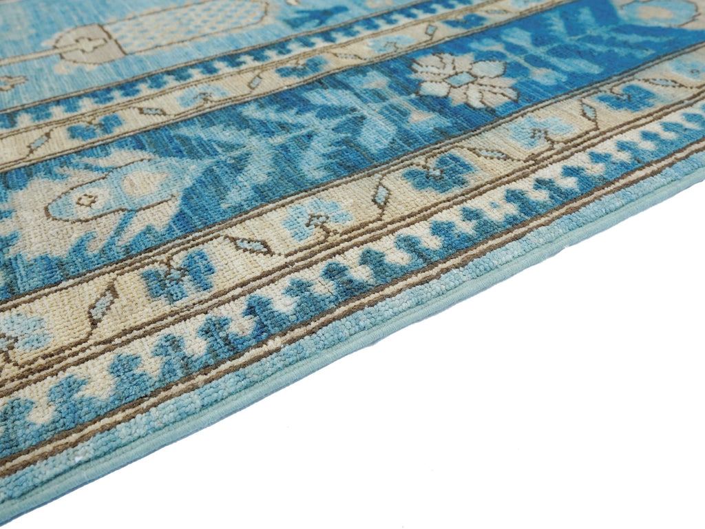 5x8 Ft Blue Heriz Rug - Afghan Wool Antique Rug