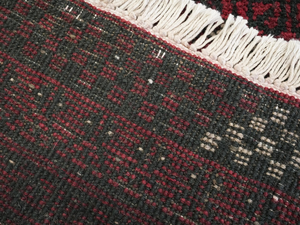 2x3 Ft Red Ersari Rug - Hand Knotted Afghan Wool Rug