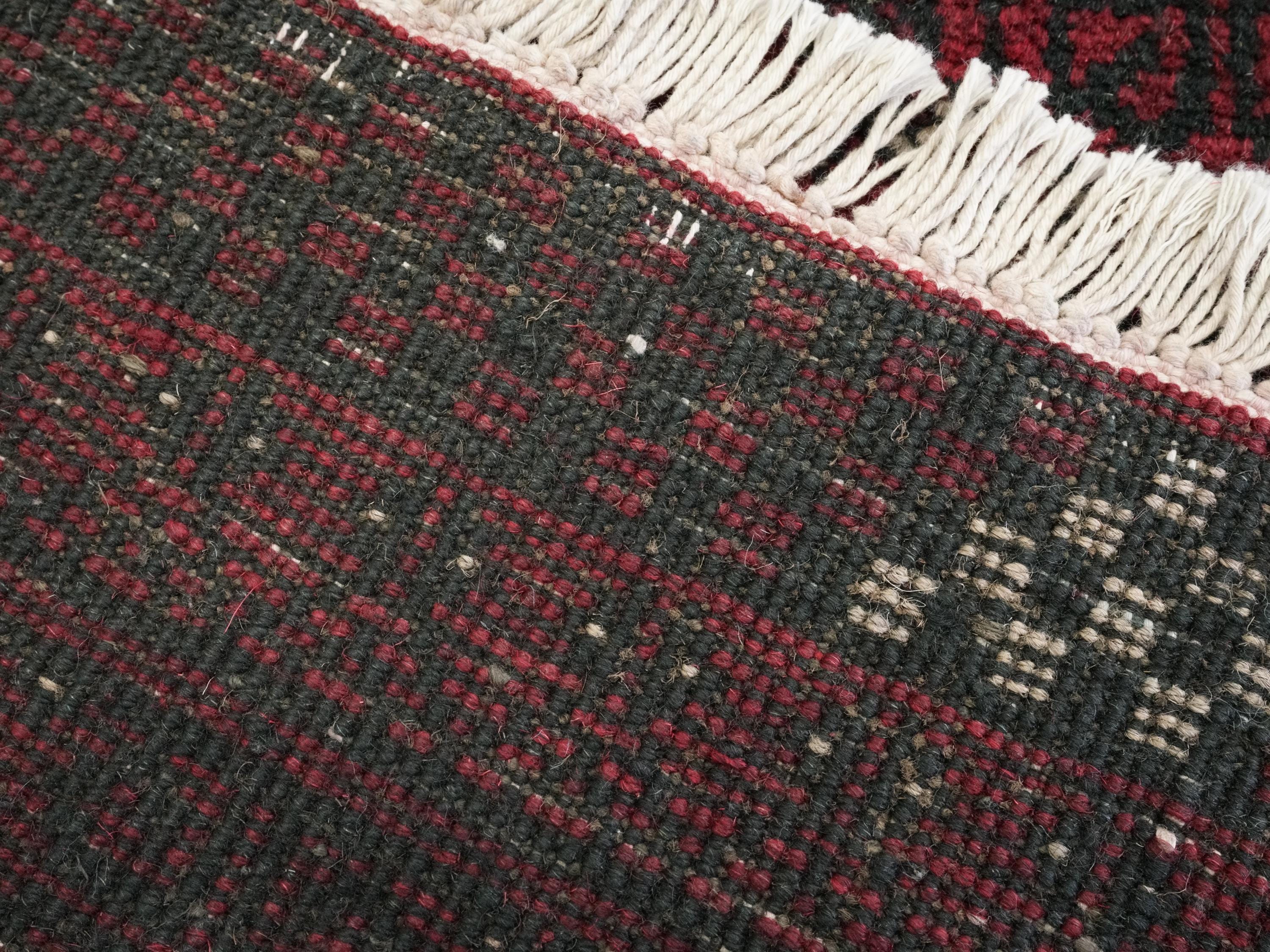 2x3 Ft Red Ersari Rug - Hand Knotted Afghan Wool Rug