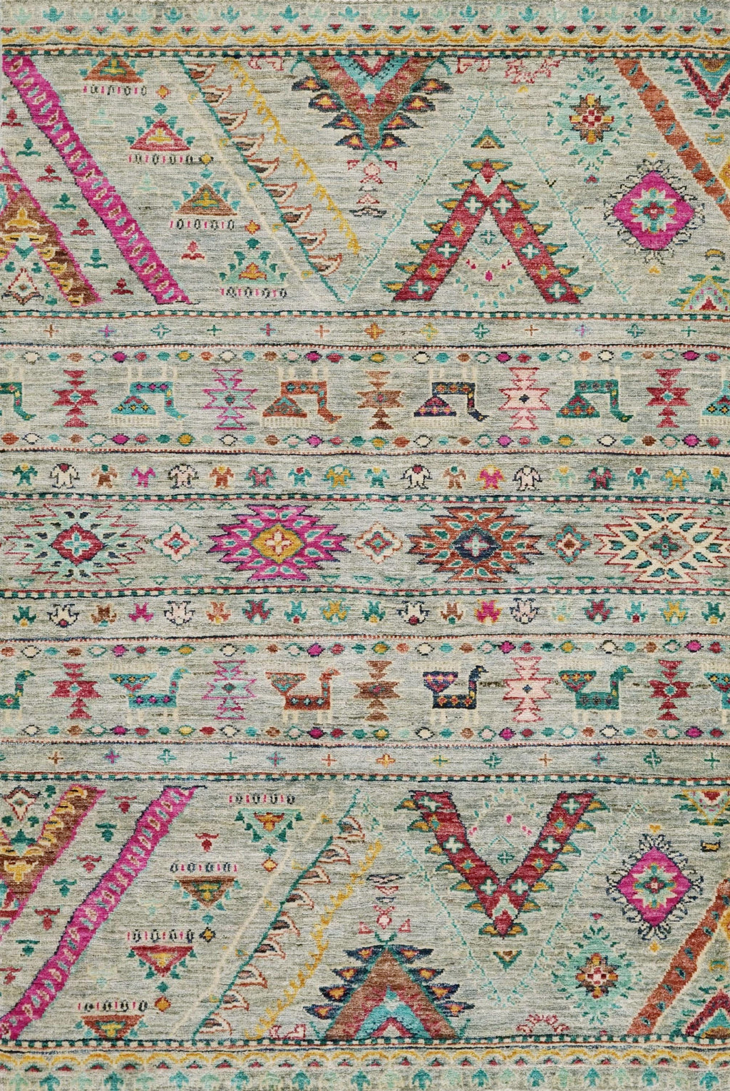 3x5 Ft Hand Knotted Khorjin Rug - Traditional Afghan Rug