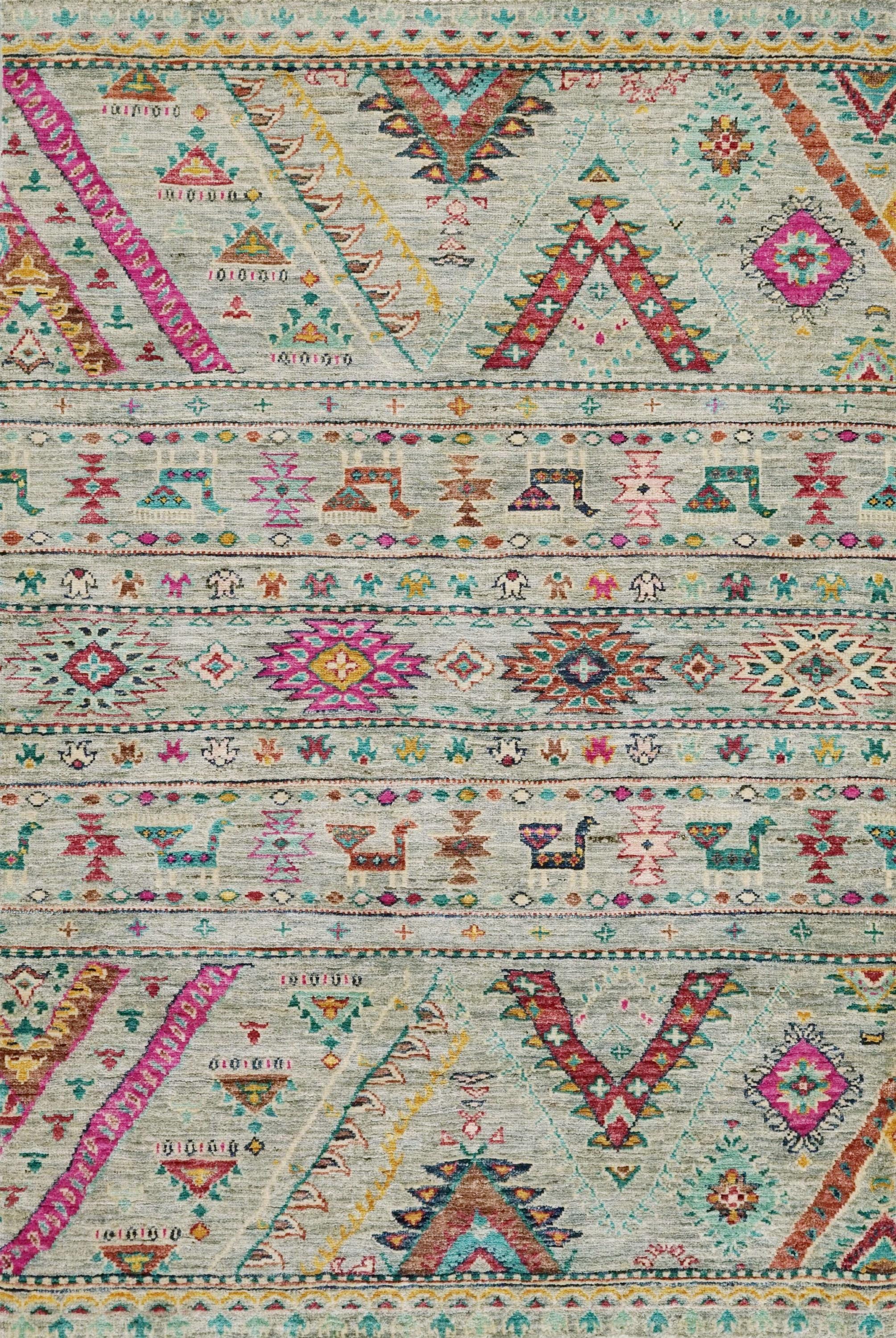 3x5 Ft Hand Knotted Khorjin Rug - Traditional Afghan Rug
