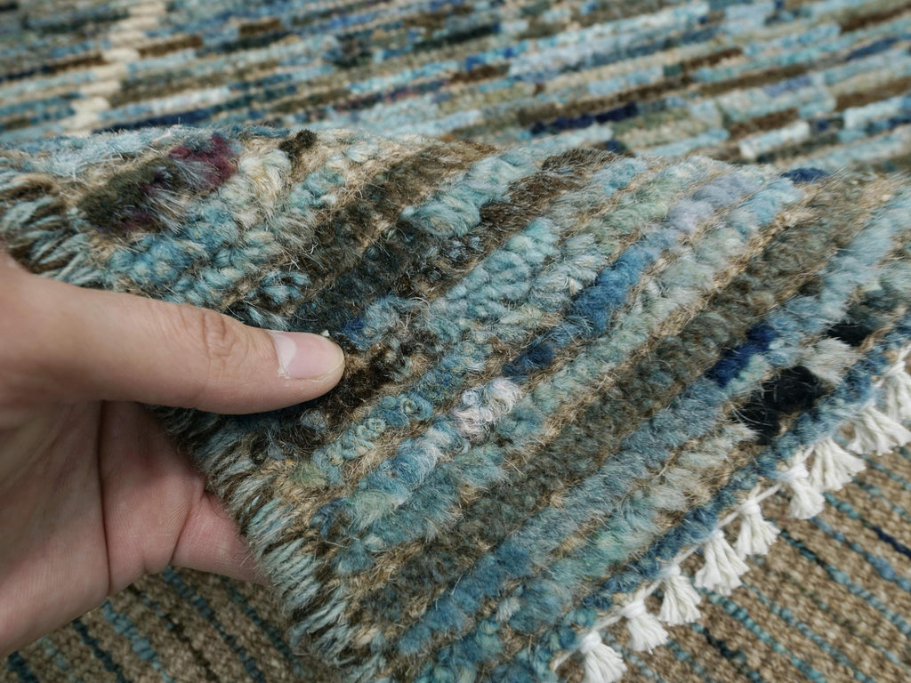 3x5 Ft Blue Moroccan Rug - Hand Knotted Afghan Rug