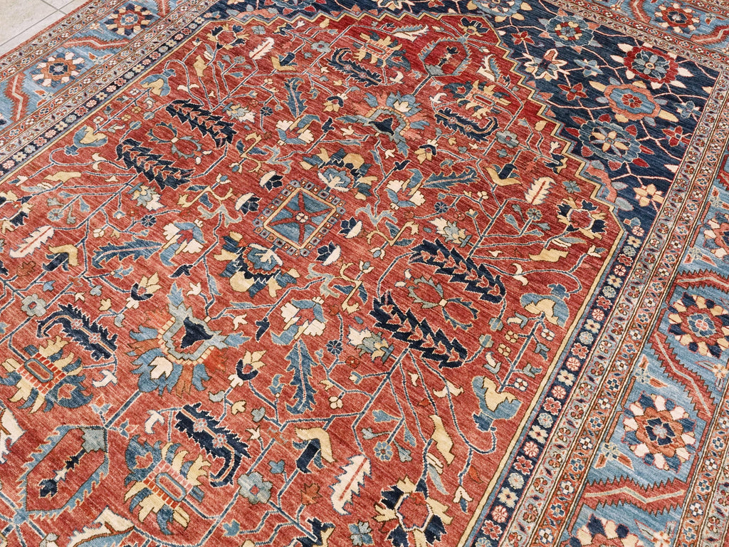 9x12 Ft Red Serapi Rug - Hand Knotted Afghan Area Rug