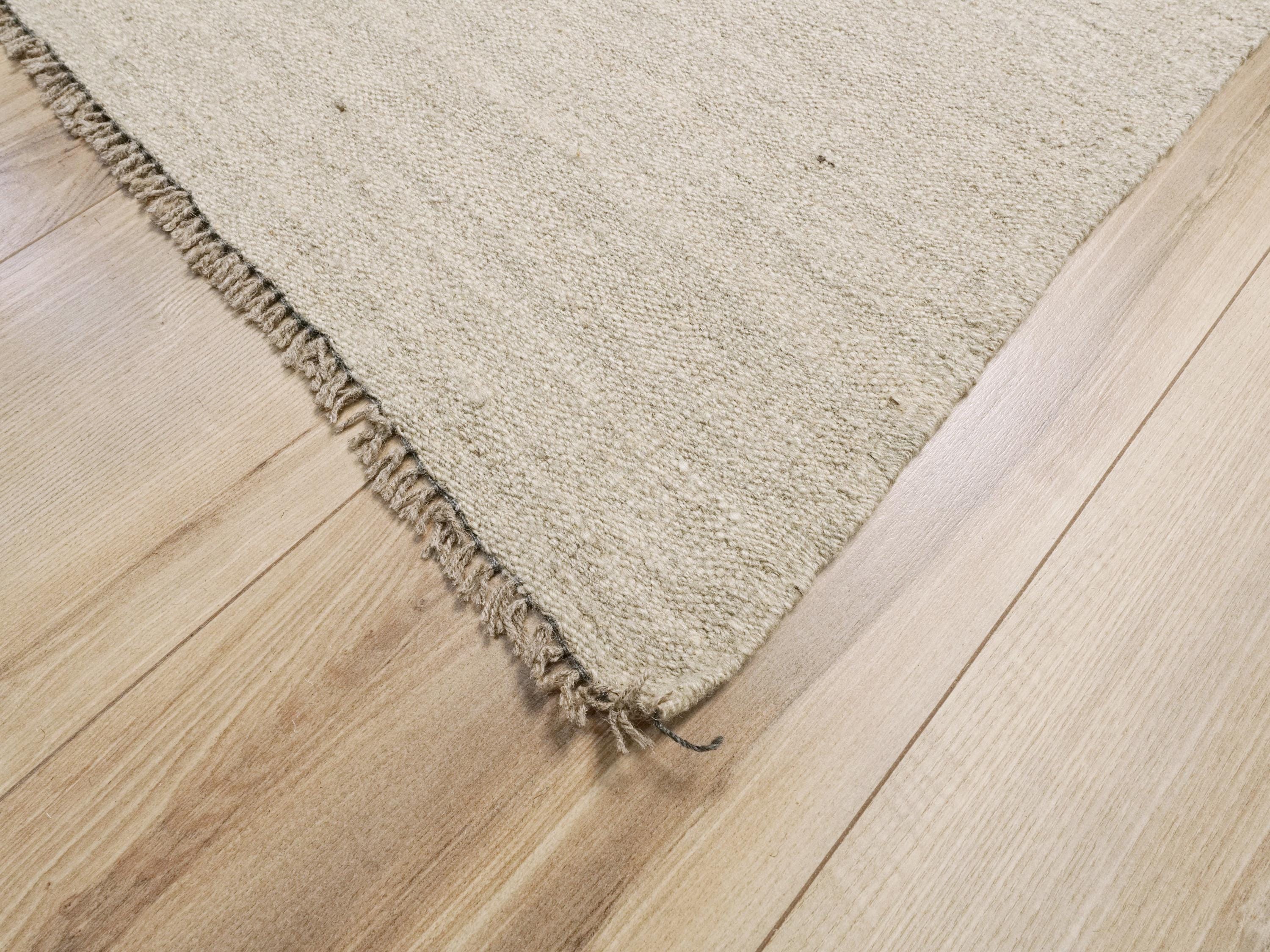 8x10 Ft Beige Kilim Rug - Handwoven Afghan Wool Rug