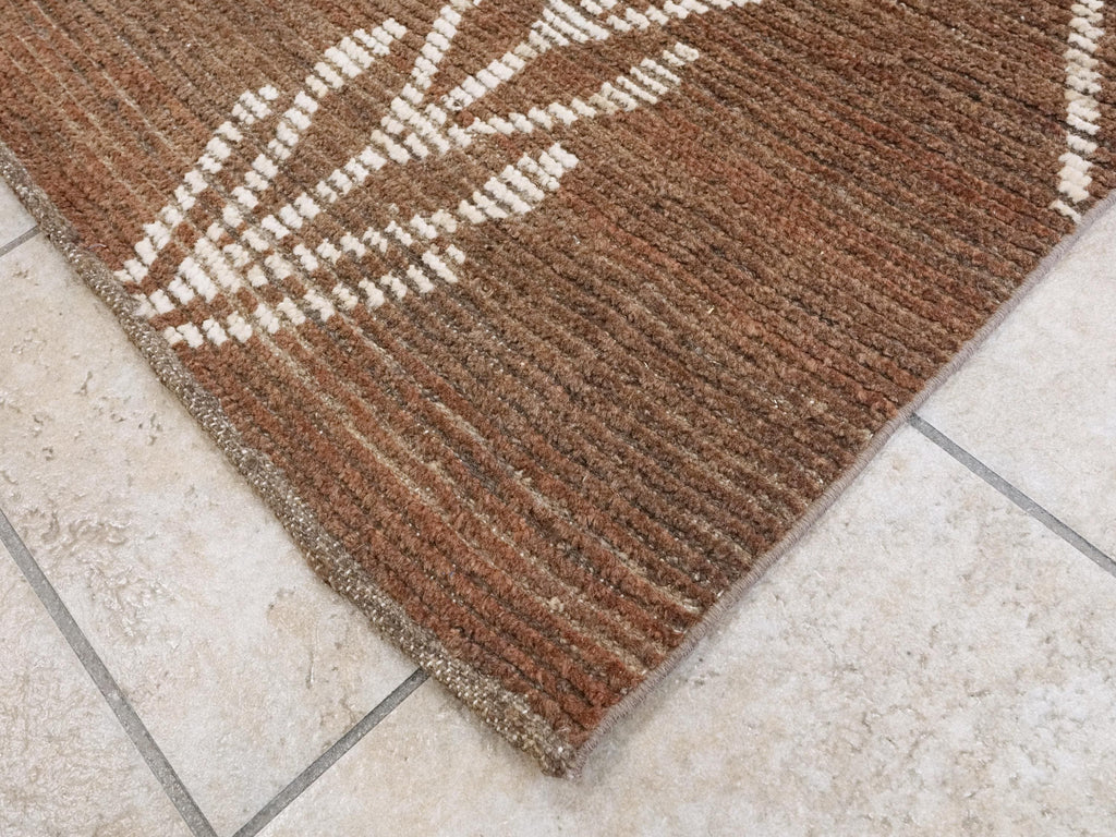 10x14 Ft Brown Moroccan Rug - Afghan Handmade Wool Rug
