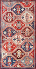 6x12 Ft Blue & Red Sarkisla Rug - Afghan Wool Area Rug - Geometric Design