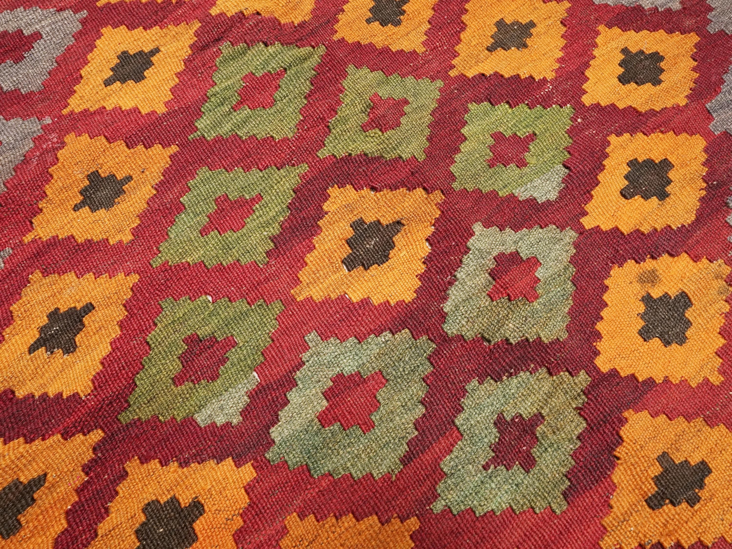 9x14 Ft Red Maimana Kilim Rug - Vintage Afghan Tribal Rug