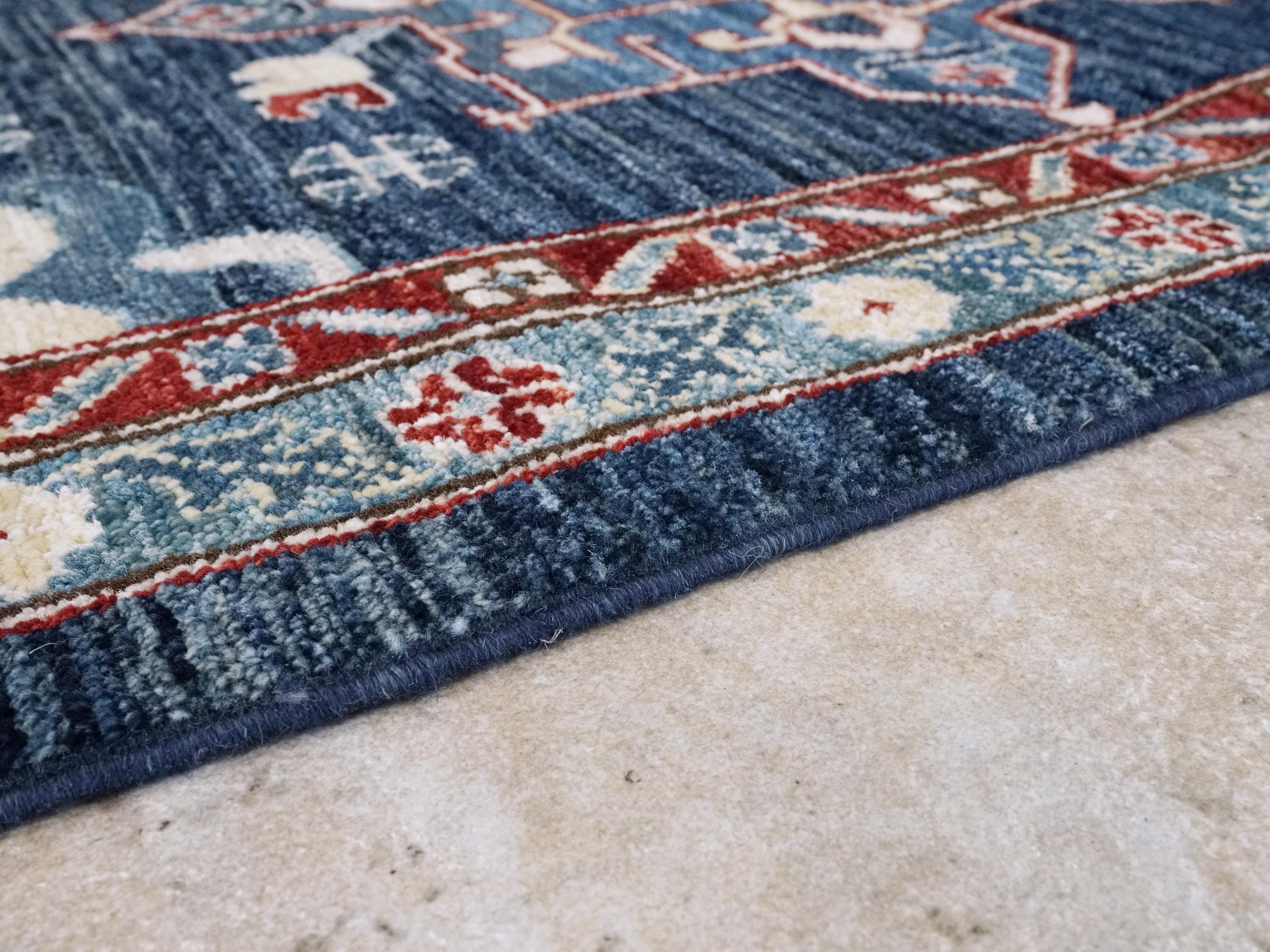 6x8 Ft Blue Bidjar Rug - Hand Knotted Oriental Area Rug