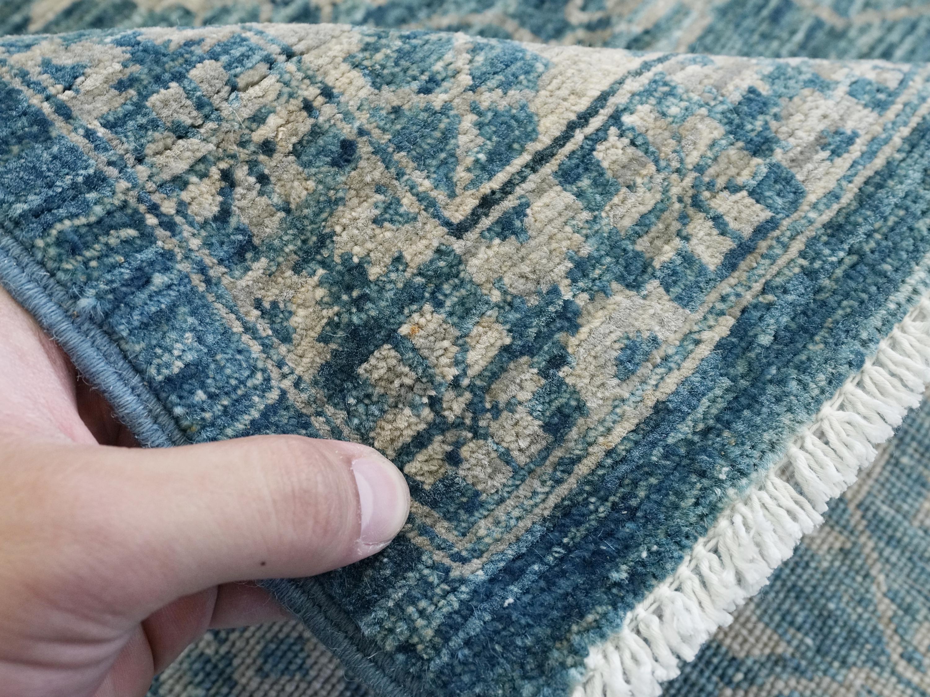6x9 Ft Blue Heriz Rug - Hand Knotted Area Rug - Persian Design