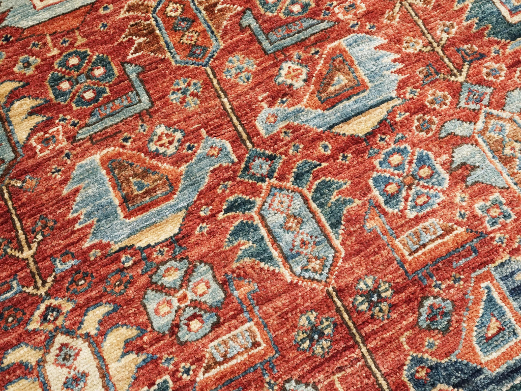 5x7 Ft Hand Knotted Red Serapi Rug - Ghazni Wool Oriental Rug