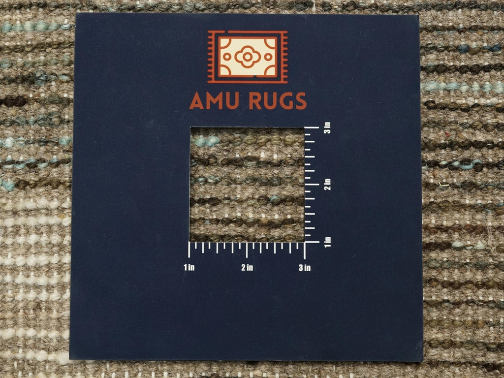 10 Ft White & Blue Handmade Moroccan Runner Rug - Contemporary Design