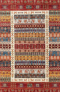 4x7 Ft Red Gabbeh Rug - Afghan Tribal Rug