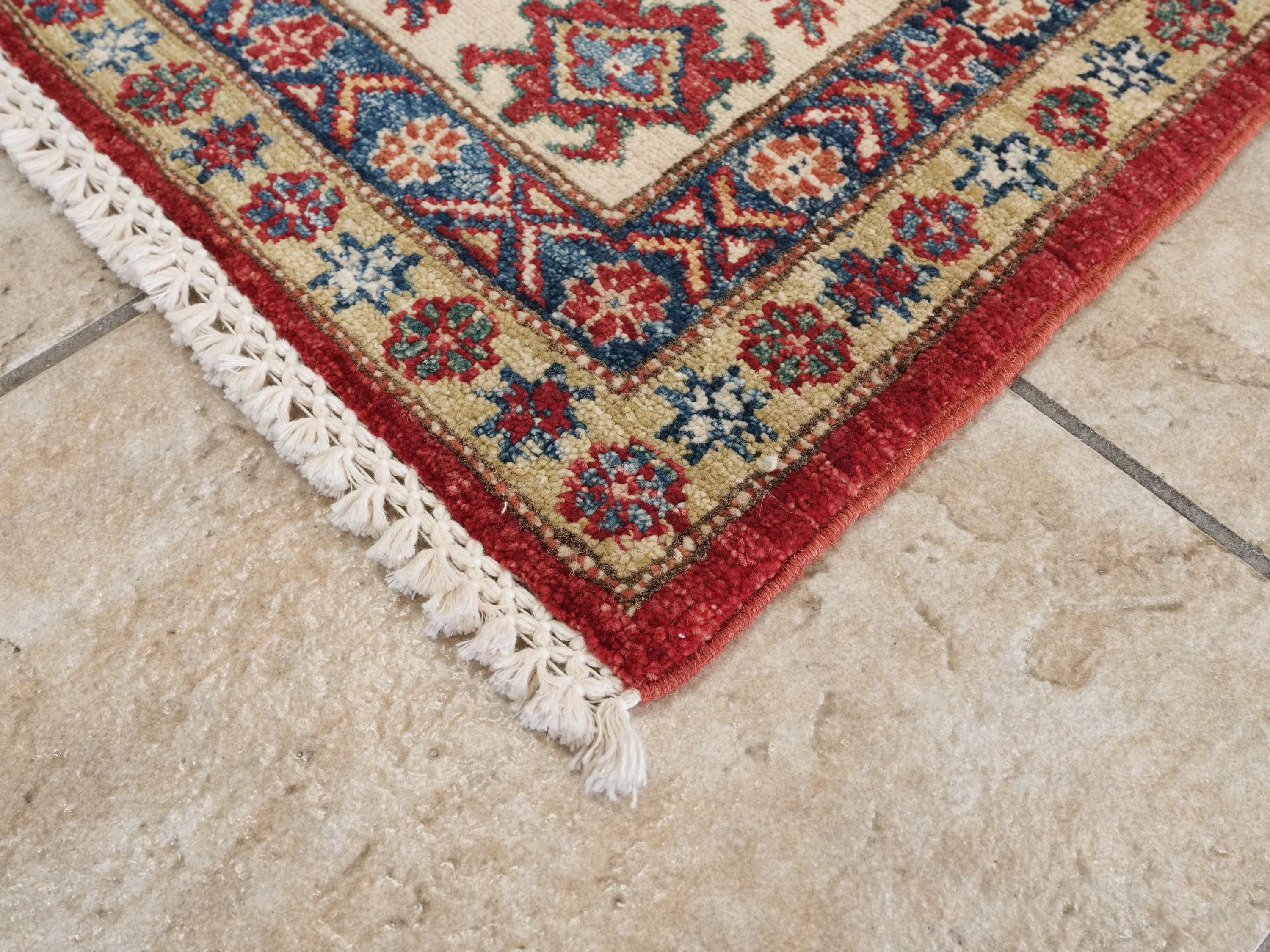 6x9 Ft Red Super Kazak Rug - Hand Knotted Wool Persian Rug