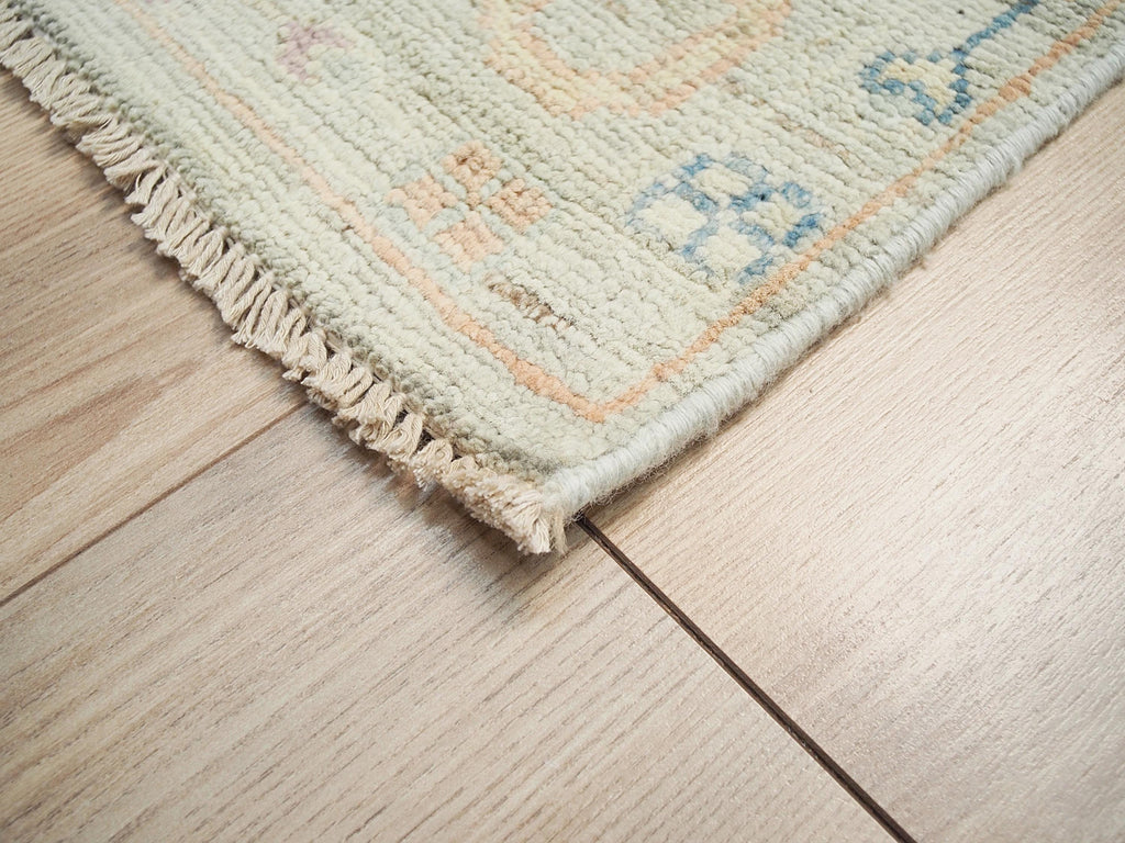 8x10 Ft Light Green Oushak Wool Rug - Hand Knotted Area Rug