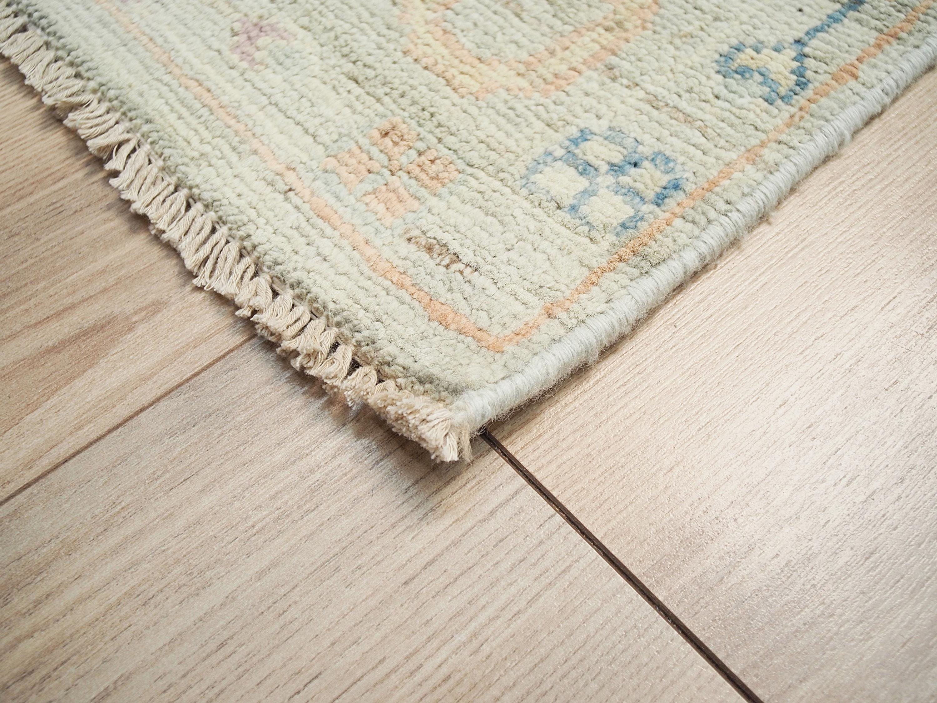 8x10 Ft Light Green Oushak Wool Rug - Hand Knotted Area Rug