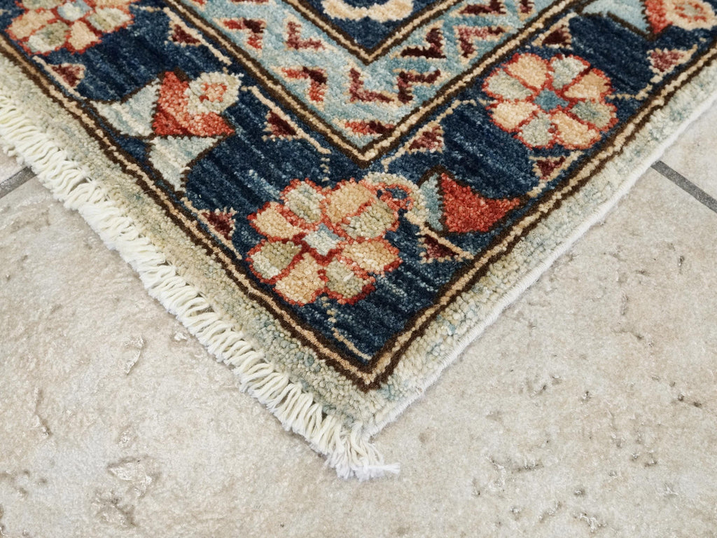 5x7 Ft Light Green Heriz Rug - Hand Knotted Oriental Wool Rug