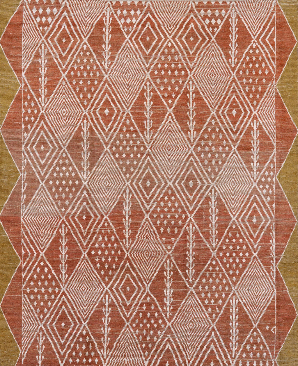 9x12 Ft Hand Knotted Red Moroccan Rug - Wool Area Rug