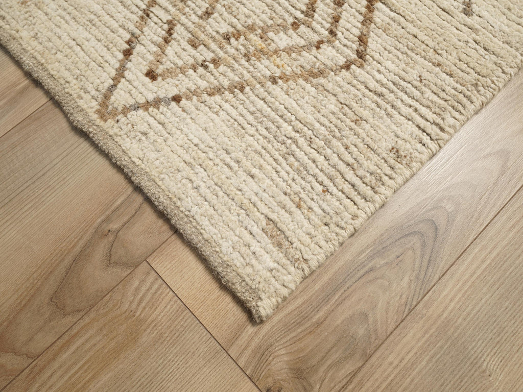 16 Ft Beige Moroccan Runner Rug - Afghan Wool Hallway Rug