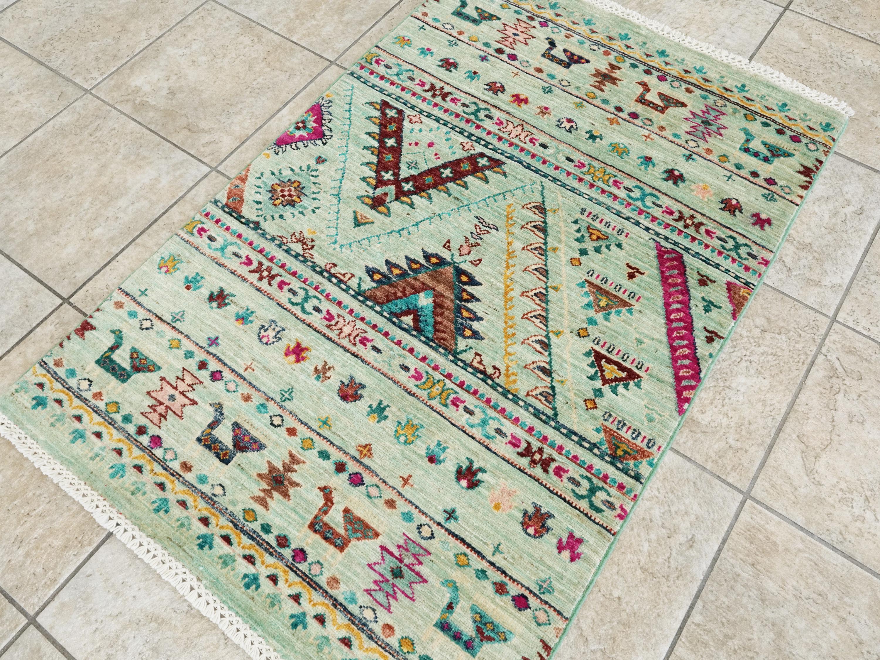 3x4 Ft Hand Knotted Wool Khorjin Rug - Traditional Oriental Area Rug