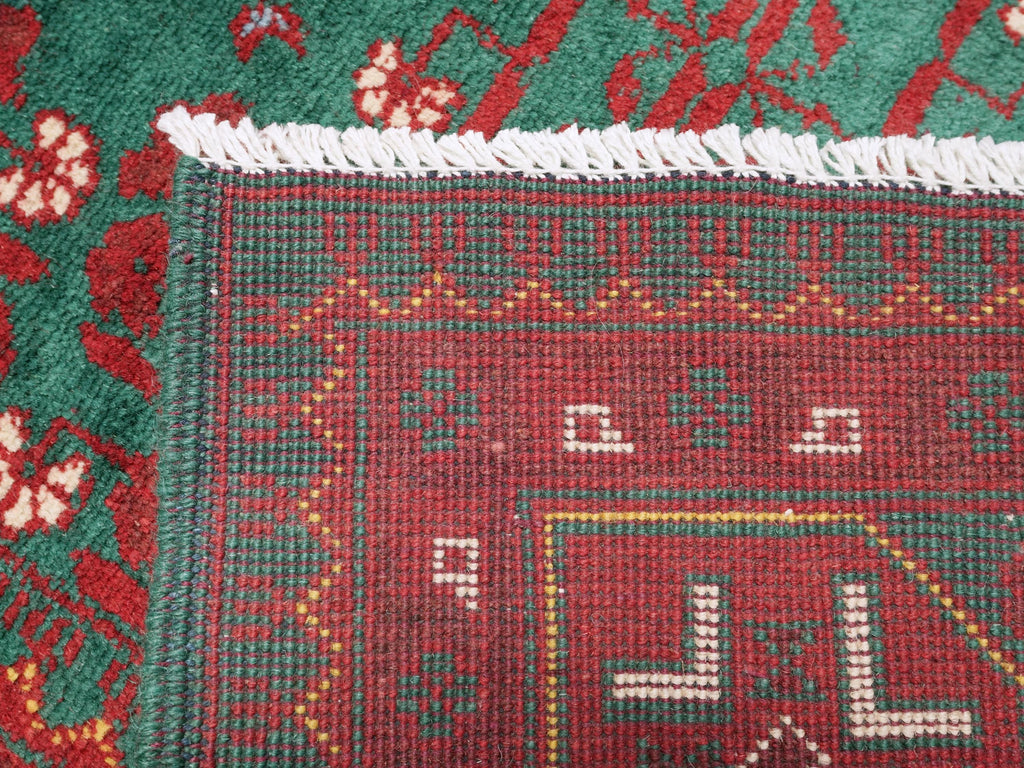 5x7 Ft Red Ersari Rug - Hand Knotted Afghan Oriental Rug - Turkmen Design