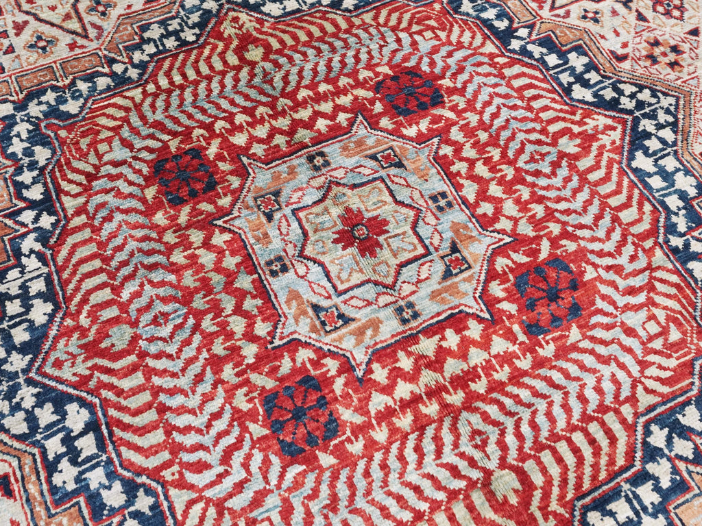 6x9 Ft Red Mamluk Rug - Hand Knotted Oriental Rug