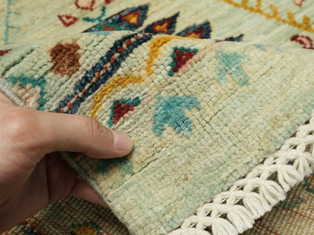 3x5 Ft Light Green Khorjin Rug - Handmade Oriental Rug