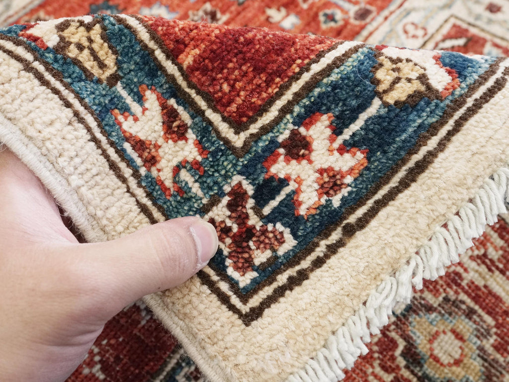 5x7 Ft Hand Knotted Red Heriz Rug - Wool Oriental Rug