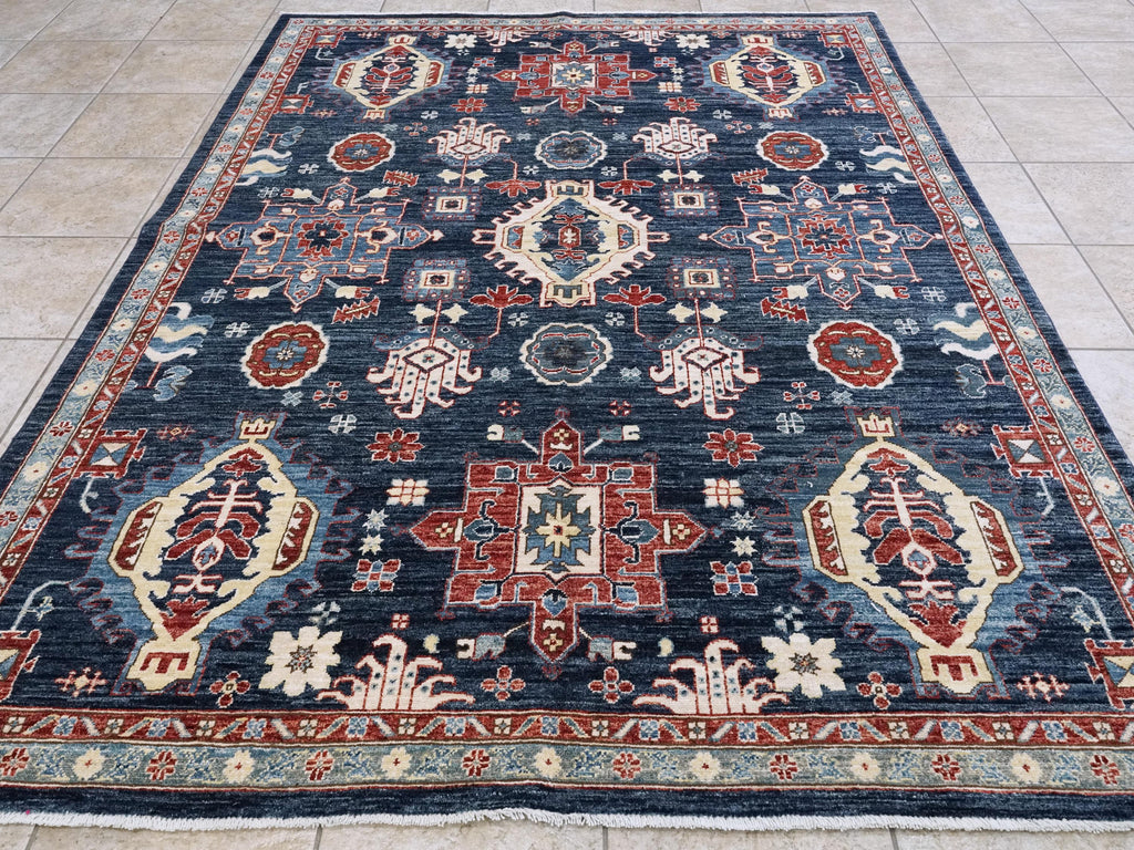 6x8 Ft Blue Bidjar Rug - Hand Knotted Oriental Area Rug