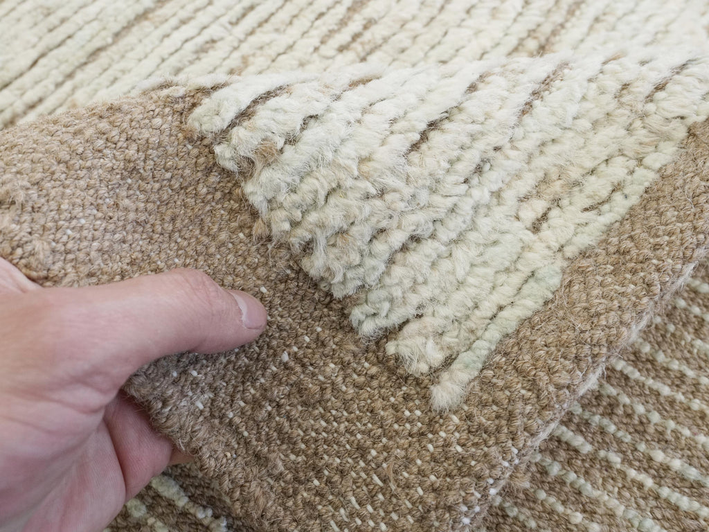 10 Ft Blue Moroccan Wool Runner Rug - Hand Knotted Hallway Rug