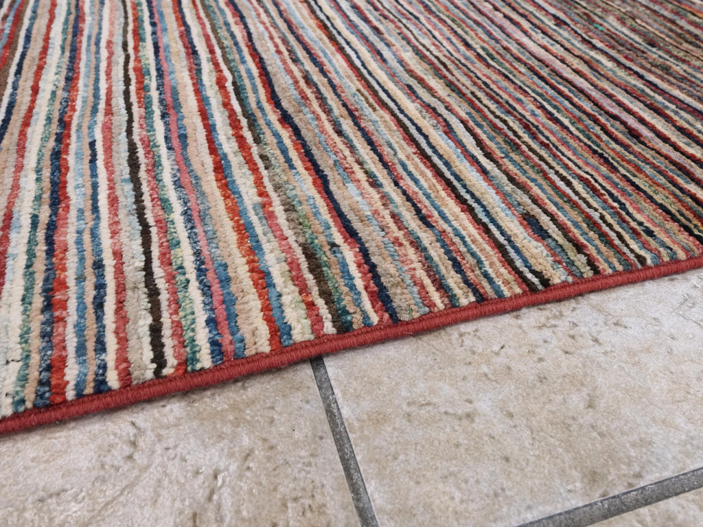 6x9 Ft Multicolor Gabbeh Rug - Afghan Wool Area Rug - Plain Design