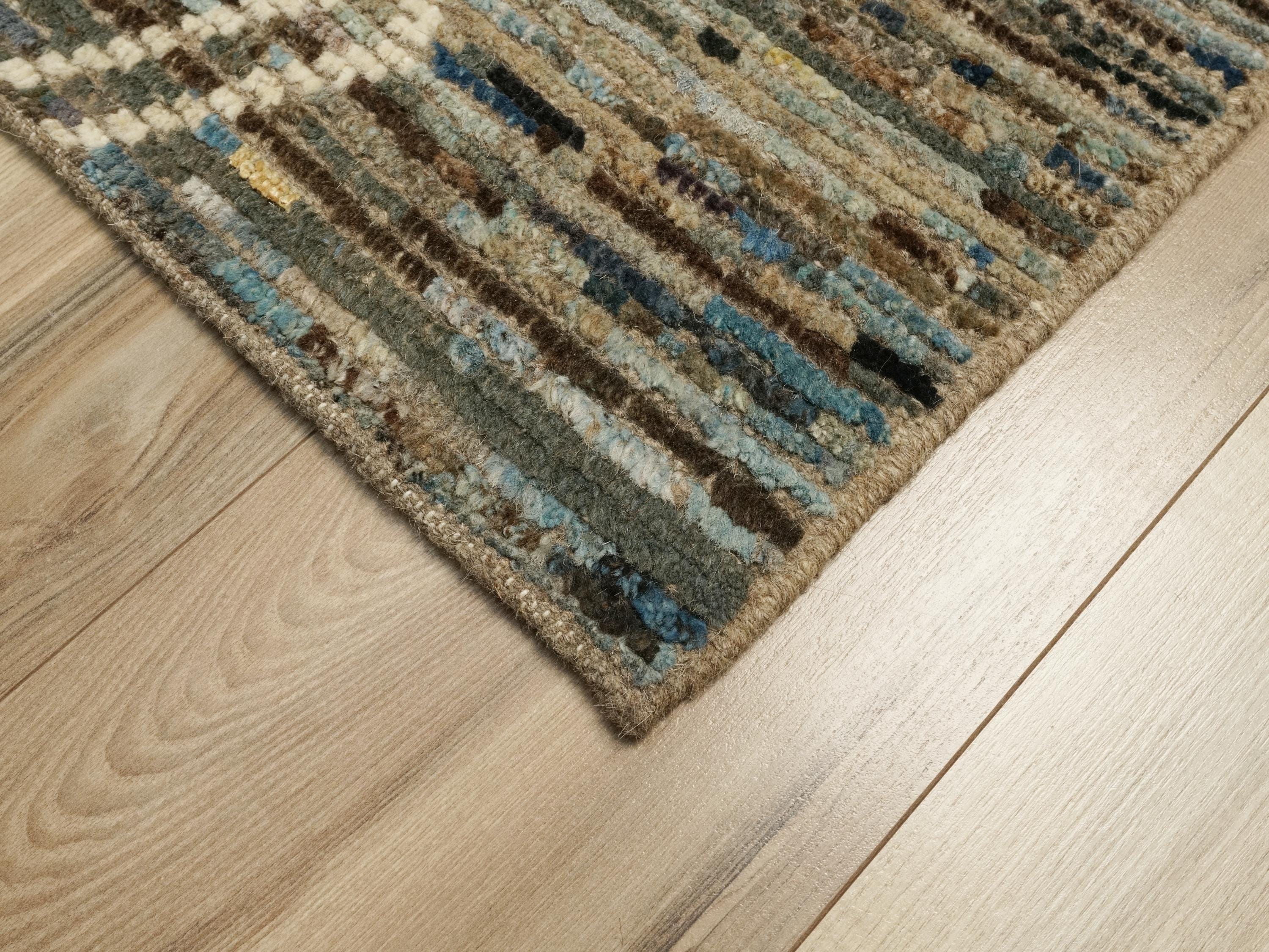 3x5 Ft Blue Moroccan Rug - Hand Knotted Area Rug