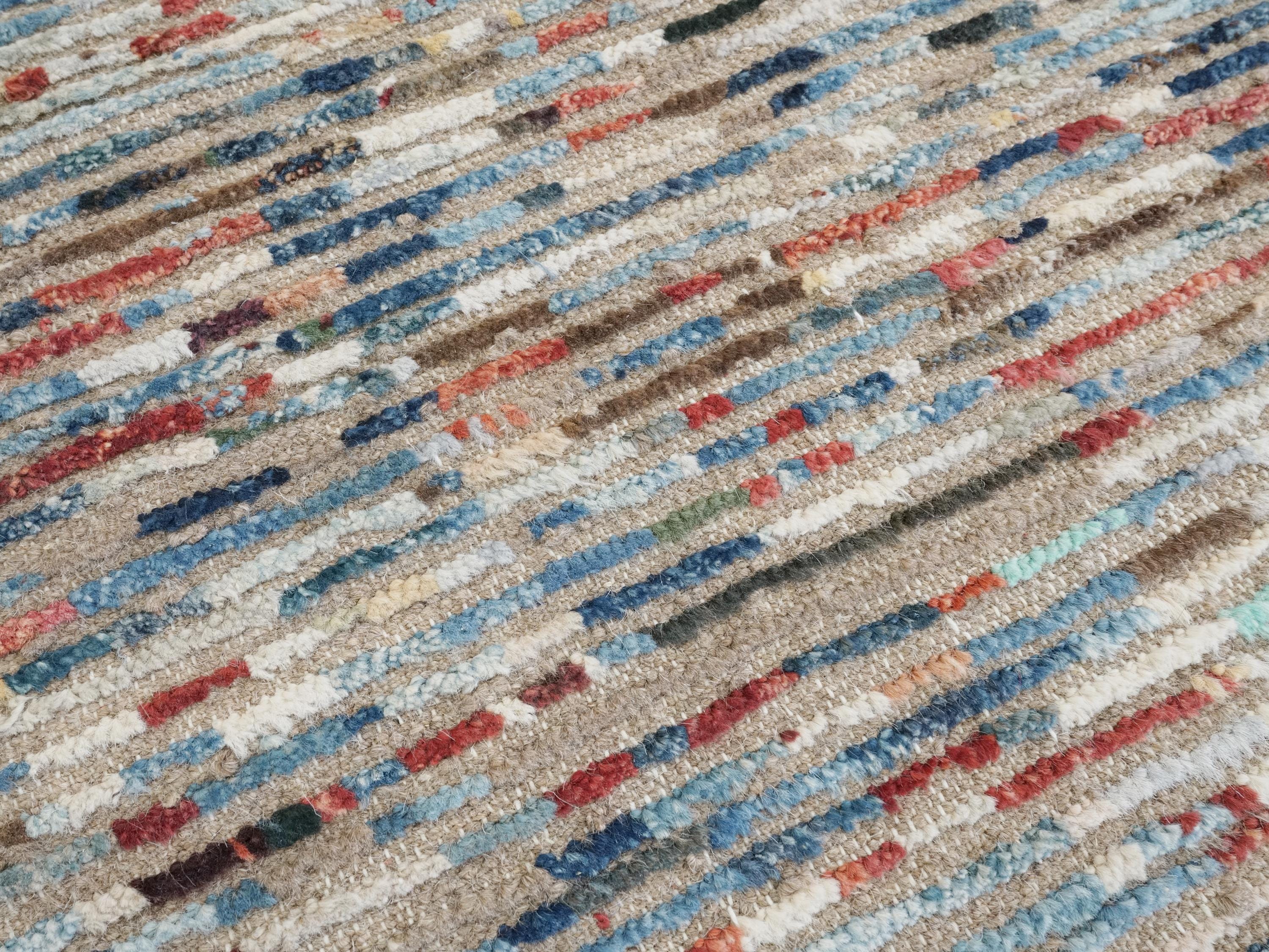 8 Ft Moroccan Runner Rug - Colorful Handmade wool Rug