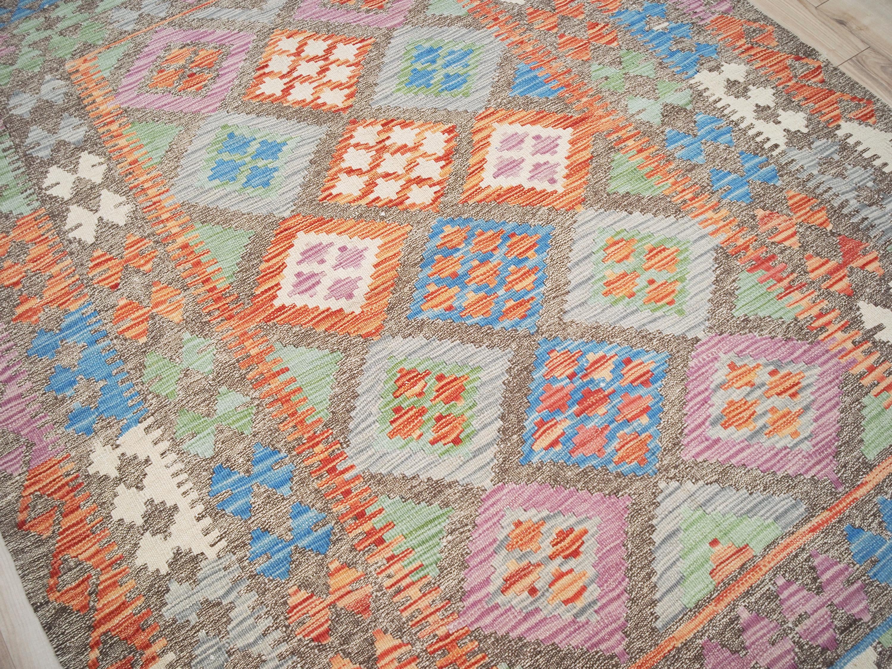 5x6 Ft Tribal Kilim Rug - Colorful Afghan Flat Weave