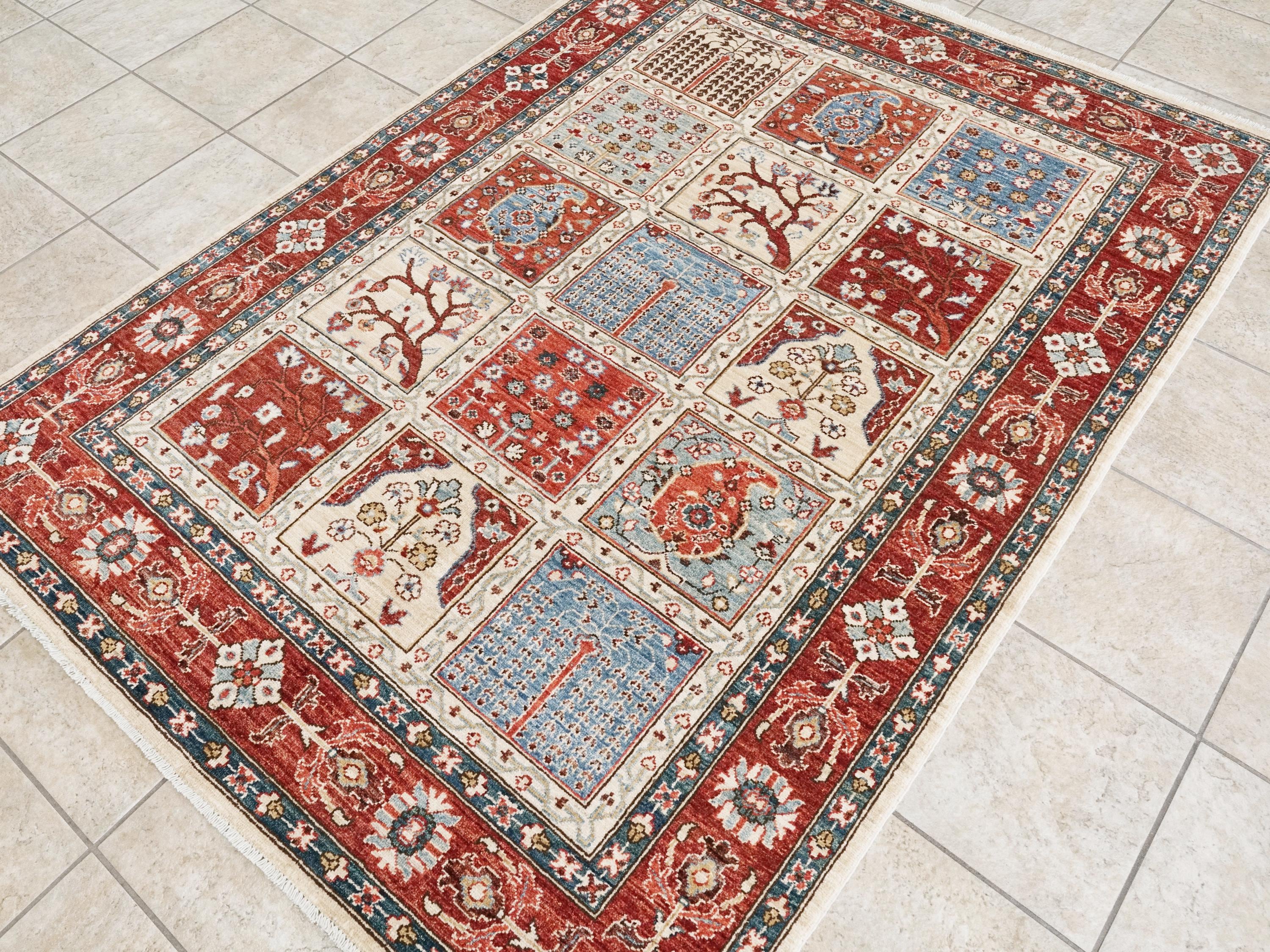 5x7 Ft Hand Knotted Red Heriz Rug - Wool Oriental Rug