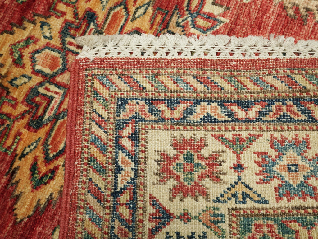 3x4 Ft Red Kazak Rug - Handmade Oriental Wool Rug